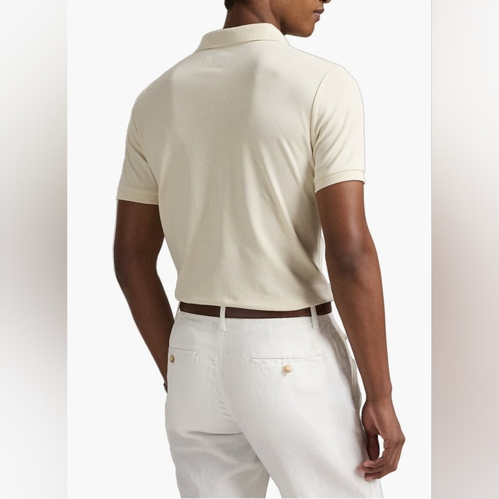 POLO Ralph Lauren Cream Custom Slim Fit Polo Shirt Size XL - Picture 7 of 12
